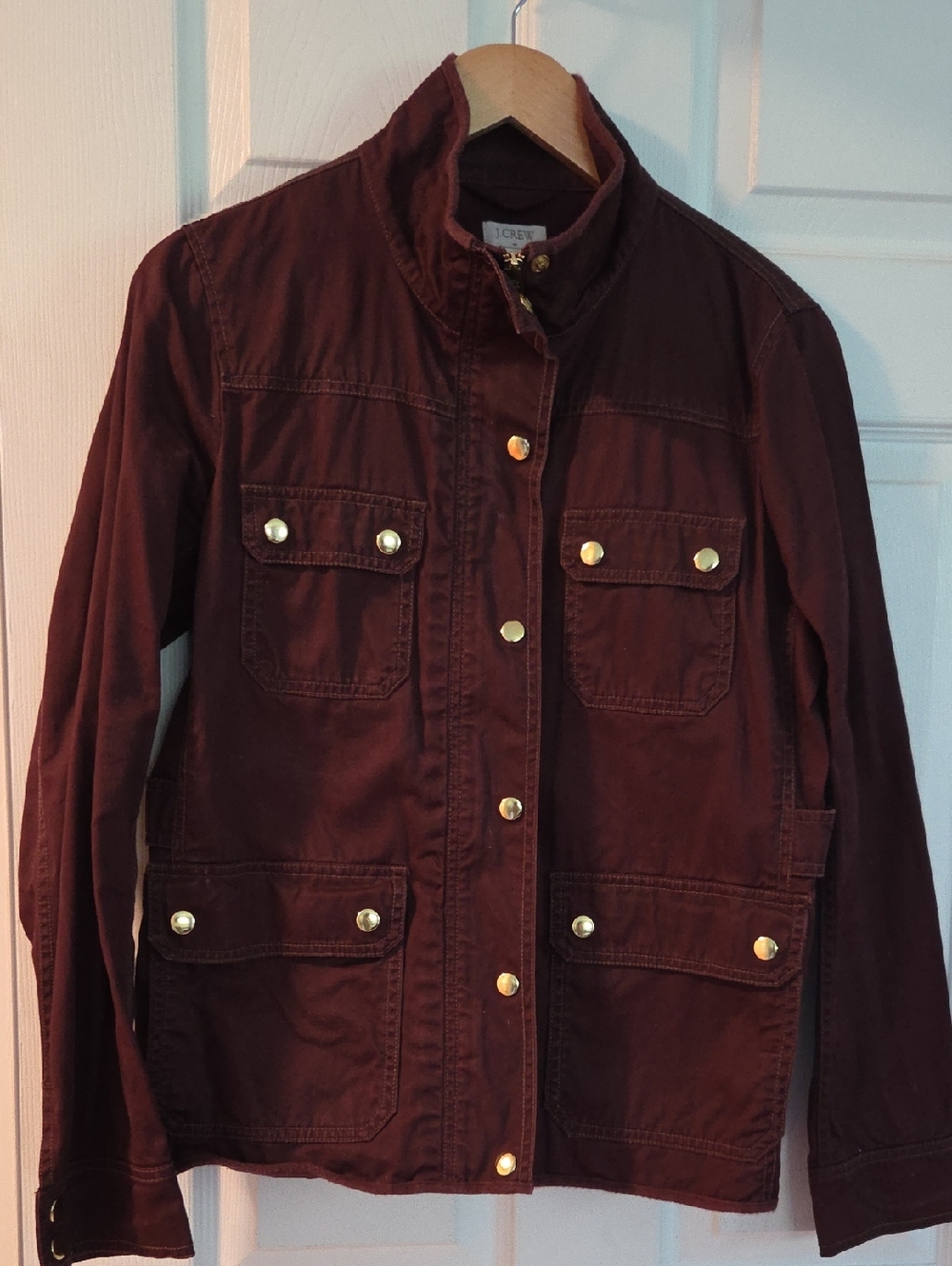J Crew Burgandy Barn Jacket Size Medium